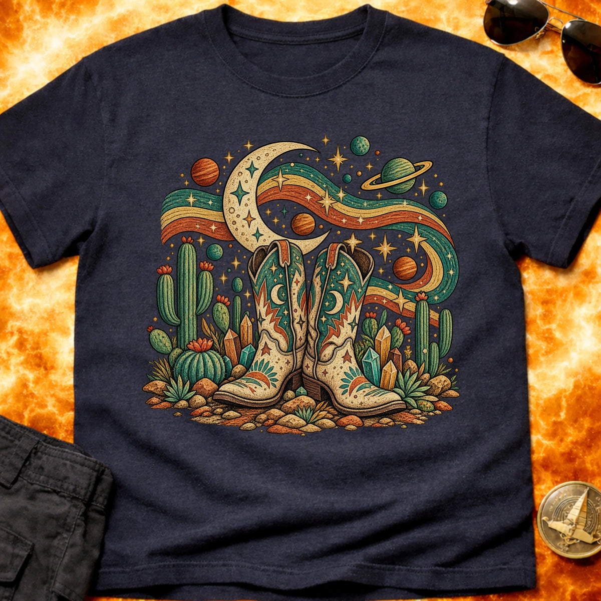 Folk Cosmic Boots T-Shirt product image 4
