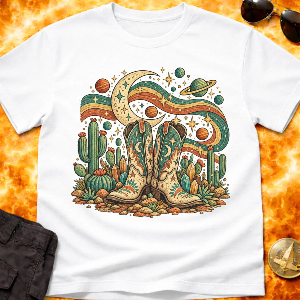 Folk Cosmic Boots T-Shirt product image 7