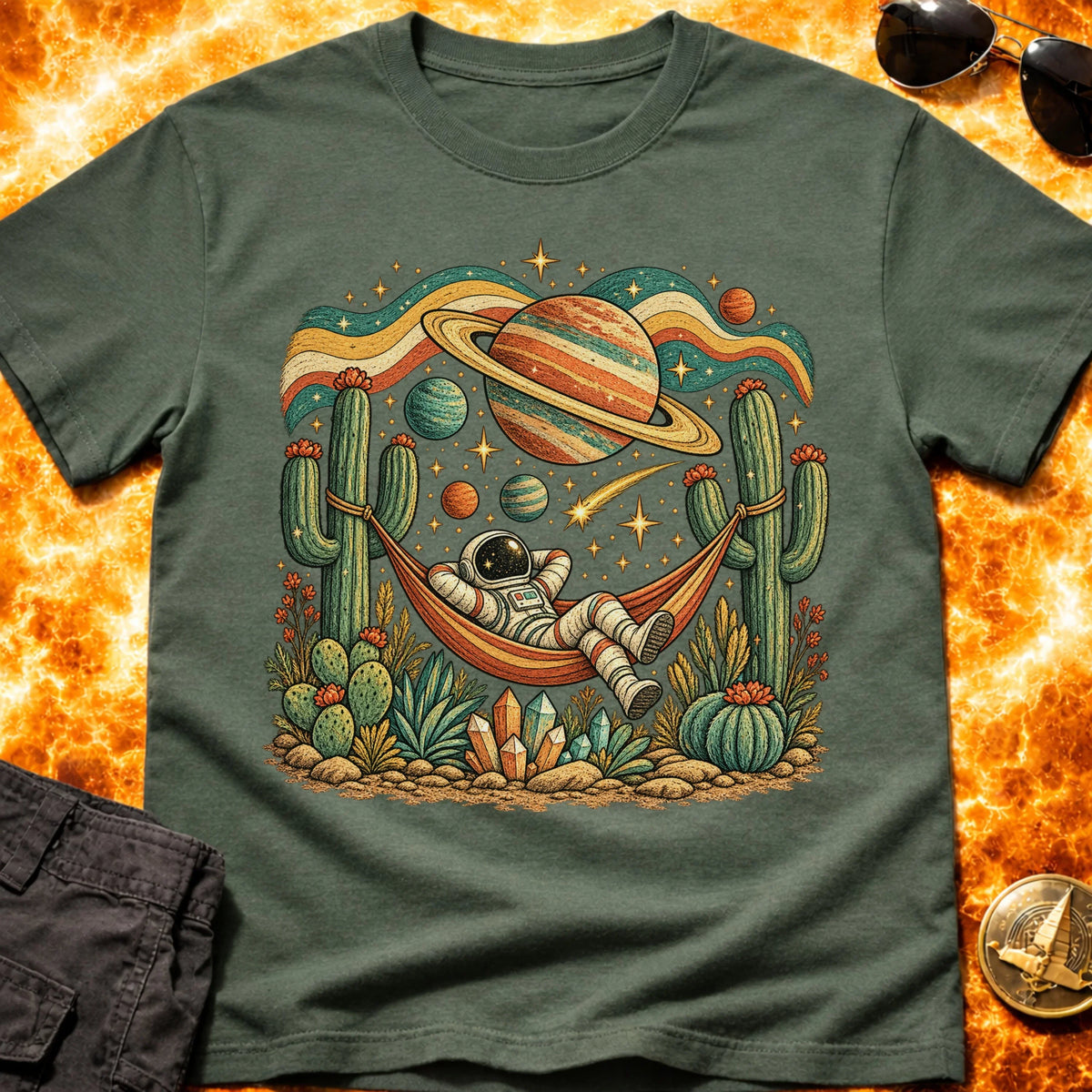 Folk Hammock Astronaut T-Shirt product image 3