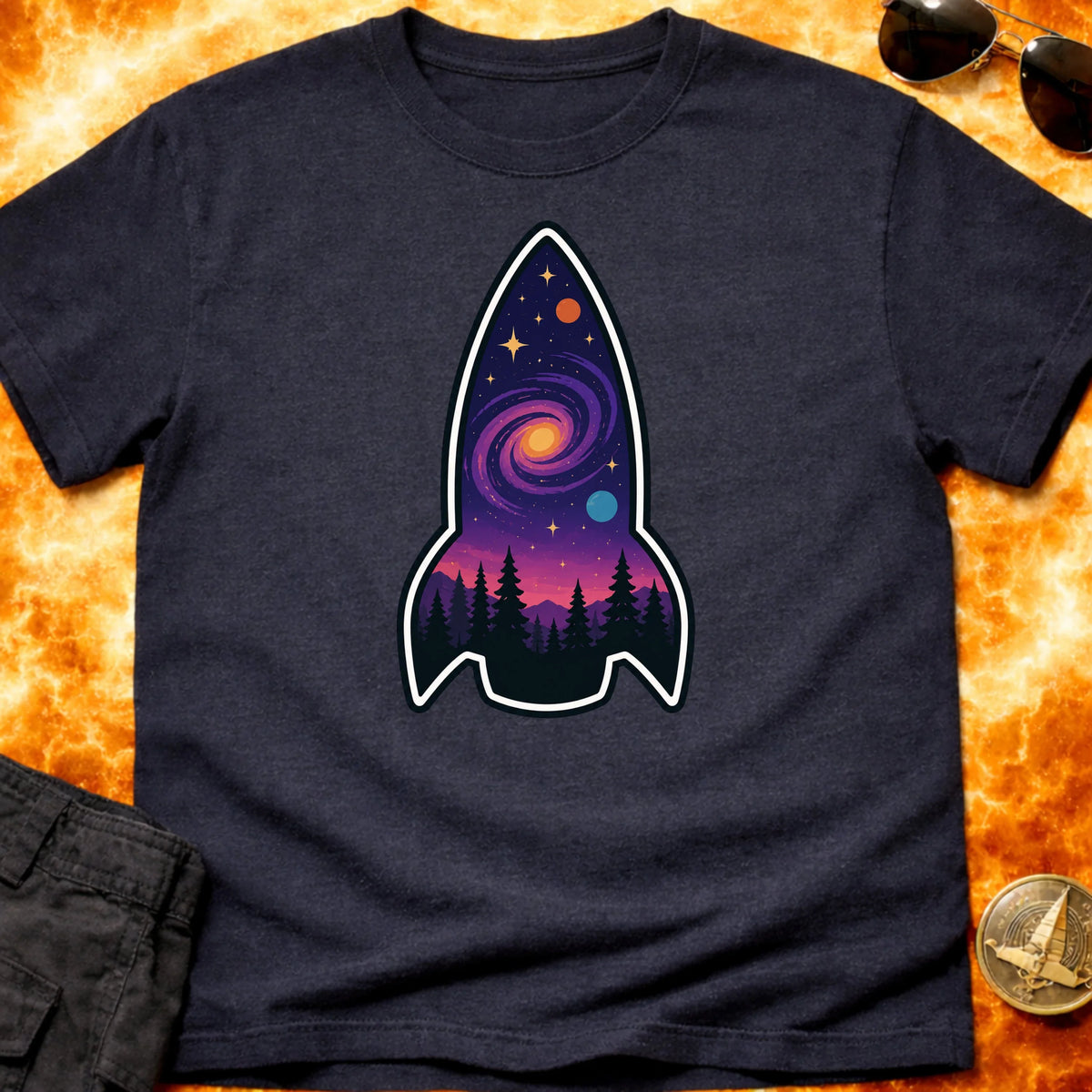 Forest Galaxy Rocket T-Shirt product image 6