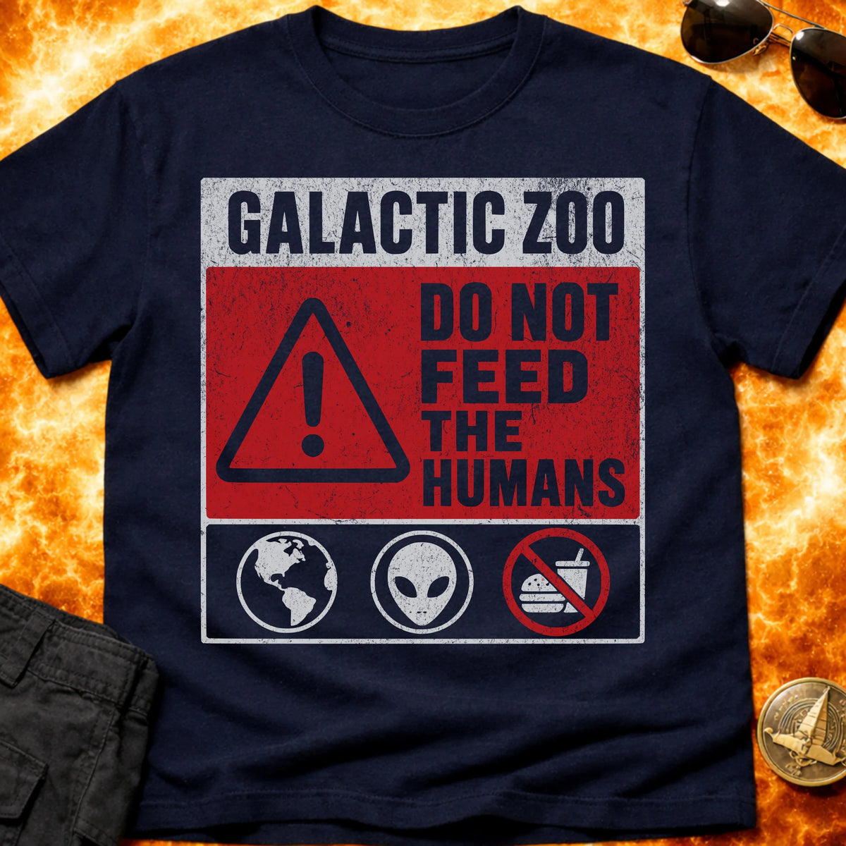 Galactic Zoo Warning T-Shirt product image 3