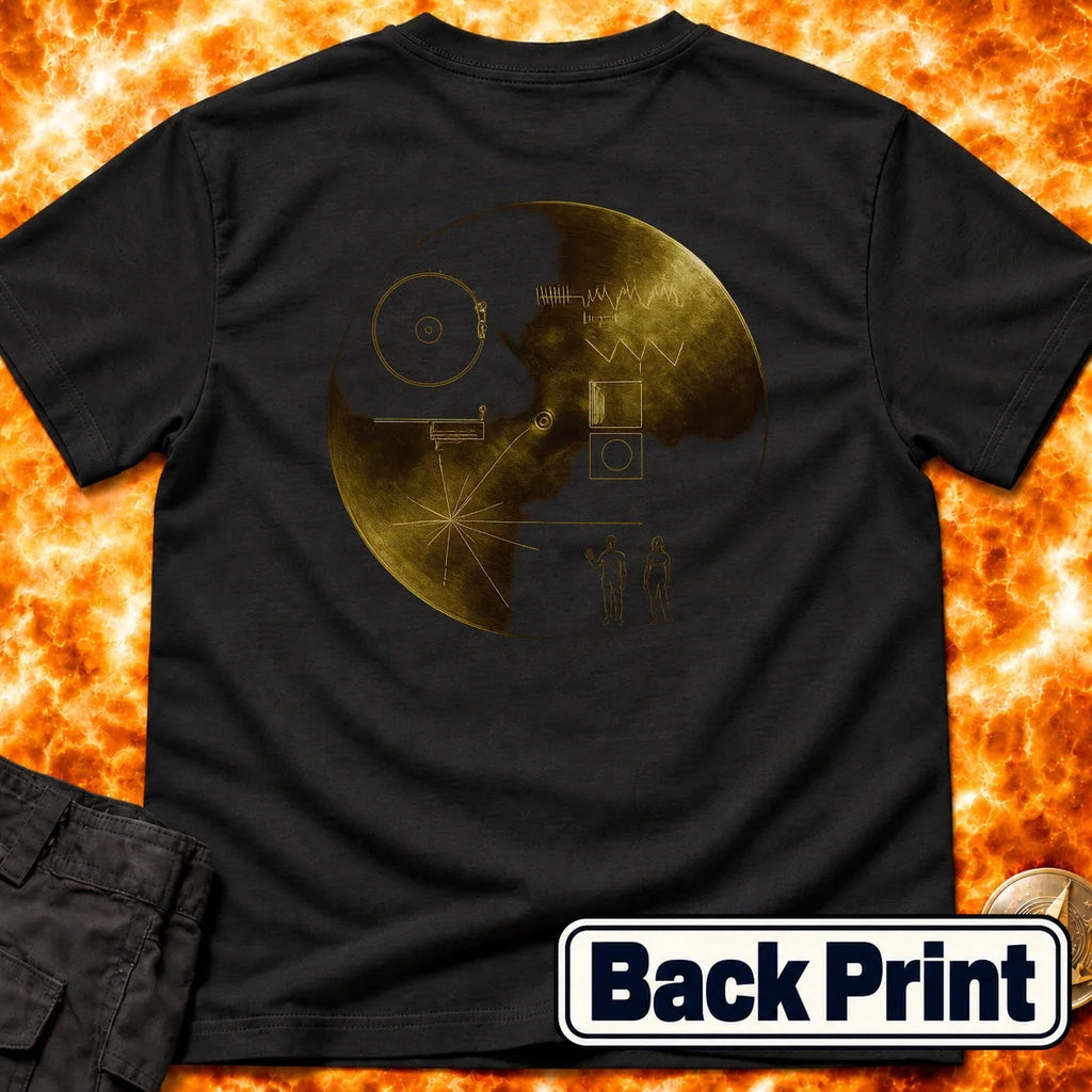 Gold Voyager Disc Back Print T-Shirt product image 1