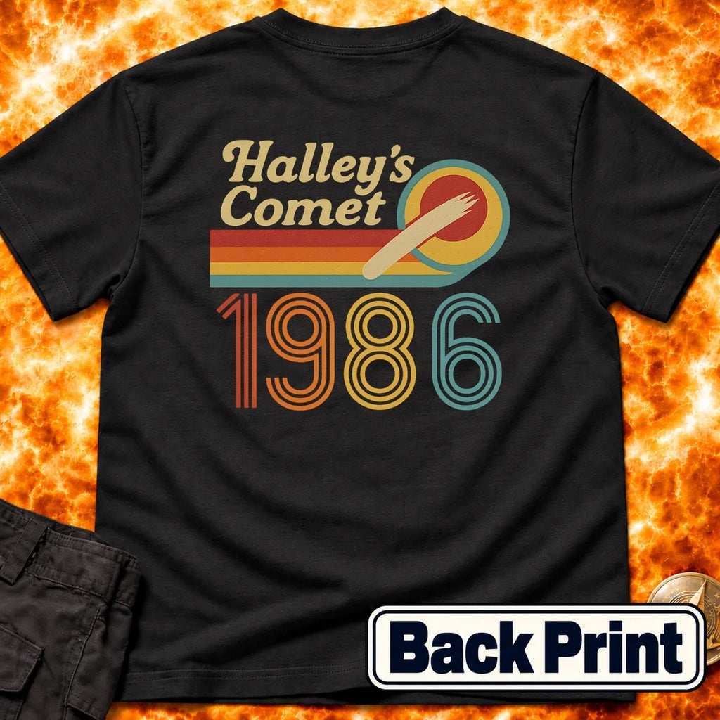 Halleys Comet Retro 1986 Back Print T-Shirt product image 4