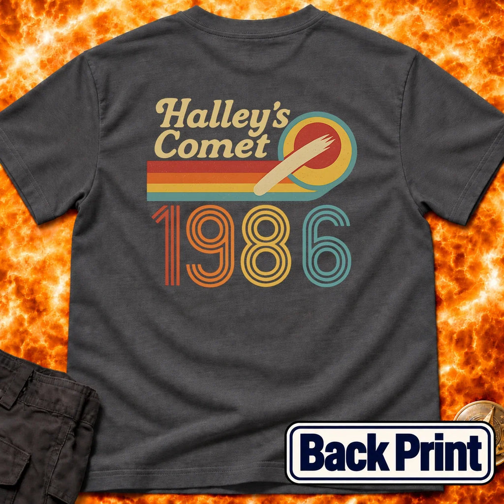 Halleys Comet Retro 1986 Back Print T-Shirt product image 6