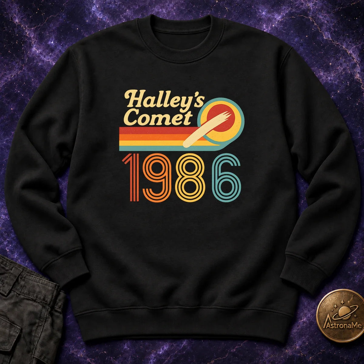 Halleys Comet Retro 1986 Crewneck Sweatshirt product image 3