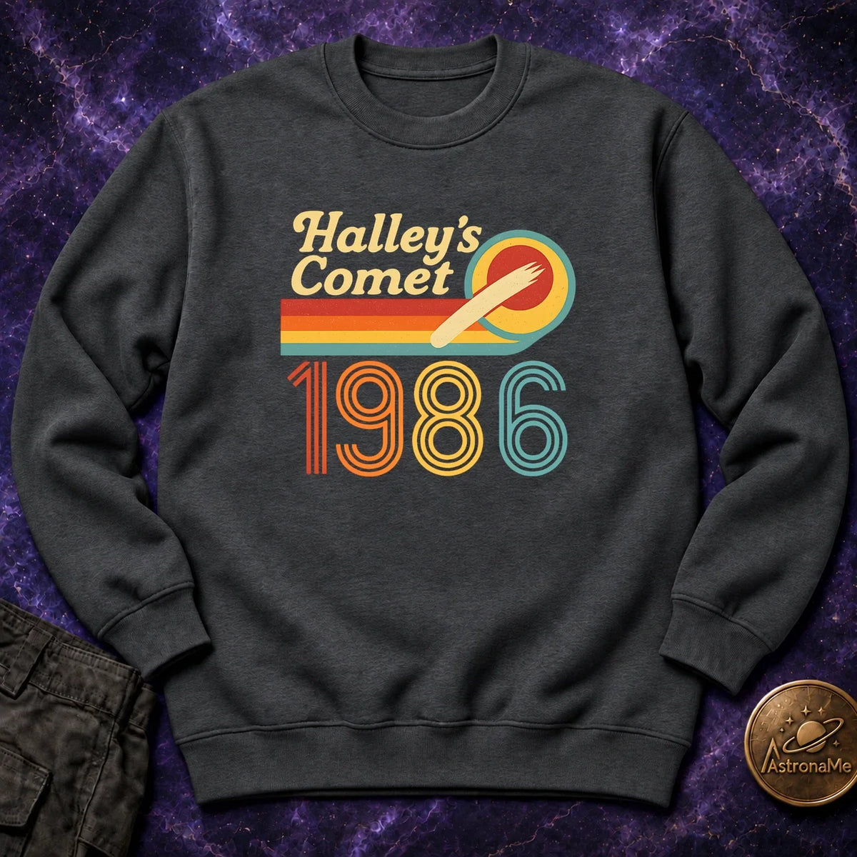 Halleys Comet Retro 1986 Crewneck Sweatshirt product image 2