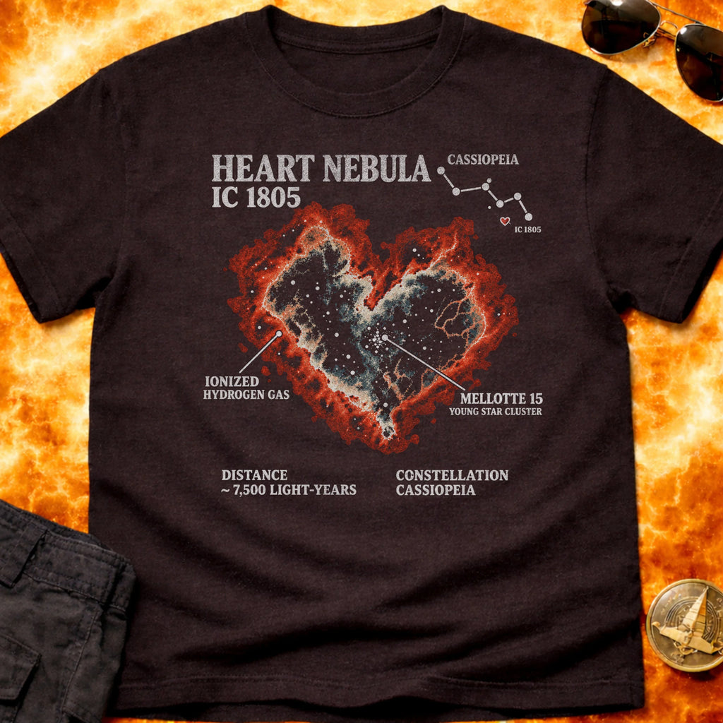 Heart Nebula Infographic T-Shirt product image 3