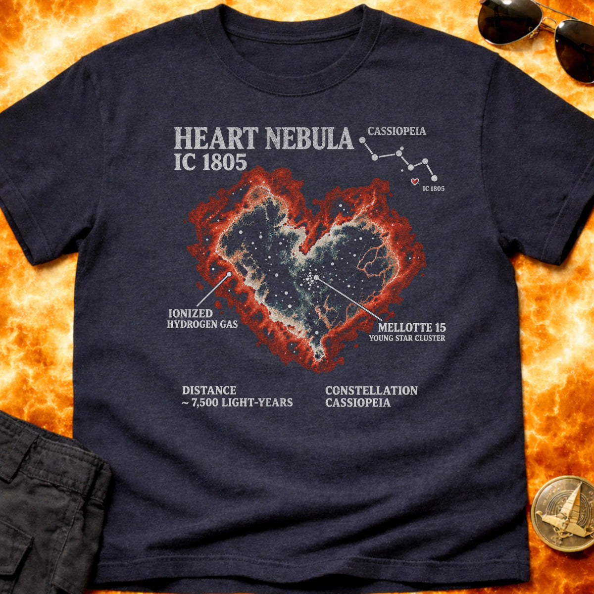Heart Nebula Infographic T-Shirt product image 2