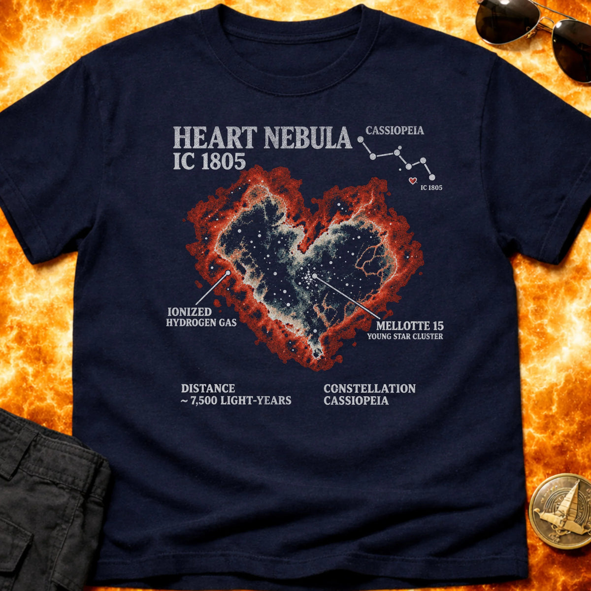 Heart Nebula Infographic T-Shirt product image 4