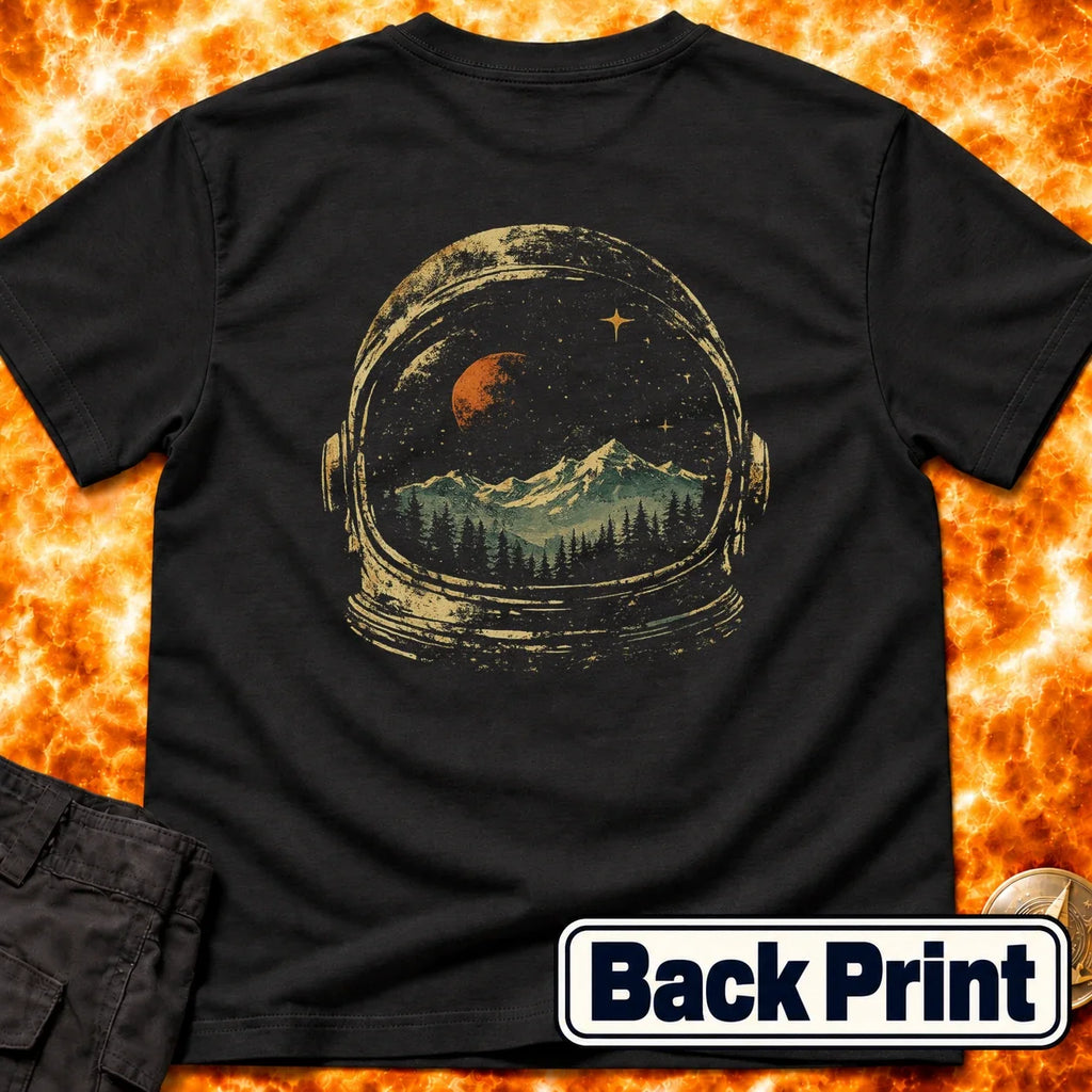Helmet Landscape Back Print T-Shirt product image 3