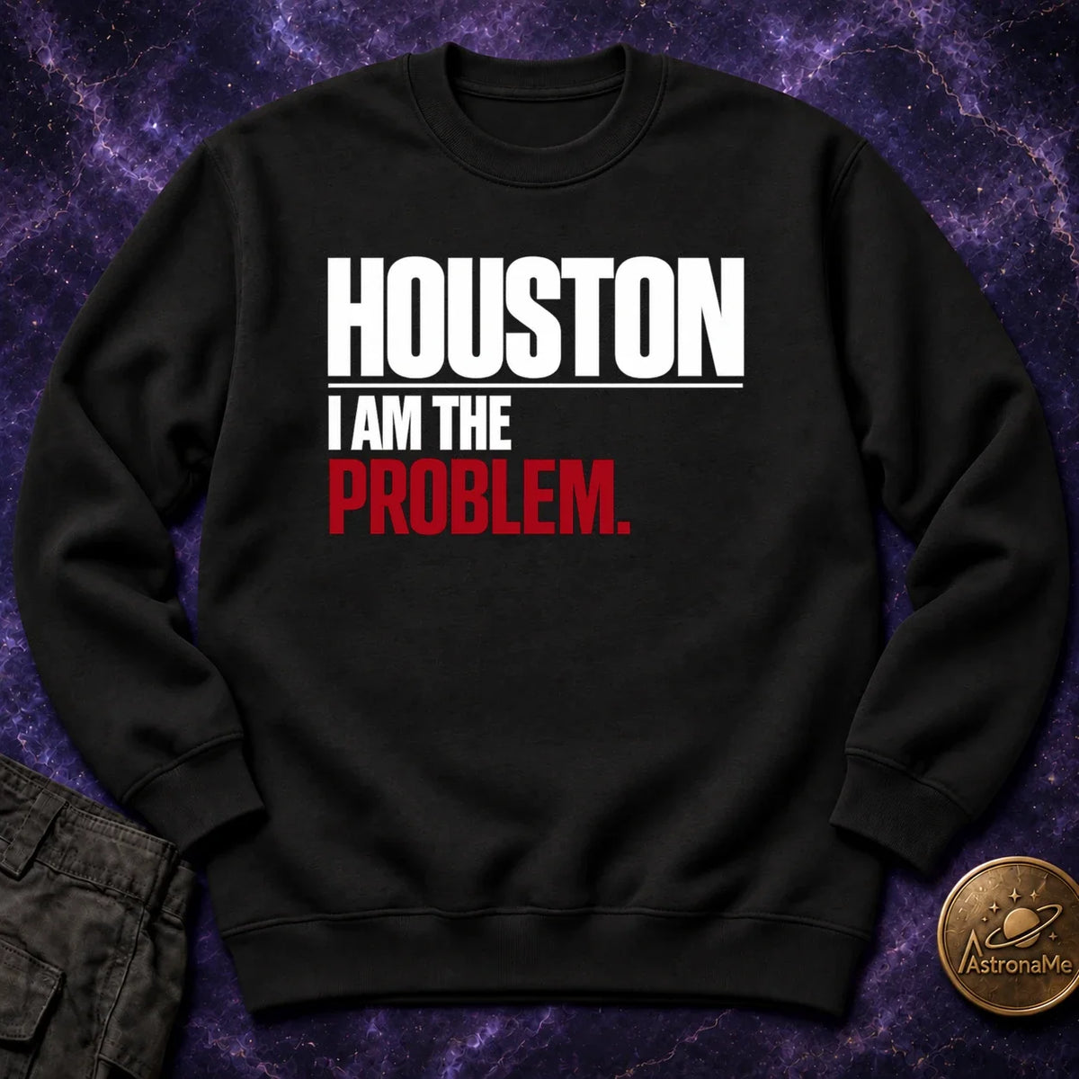 Houston I Am The Problem Bold Crewneck Sweatshirt product image 3