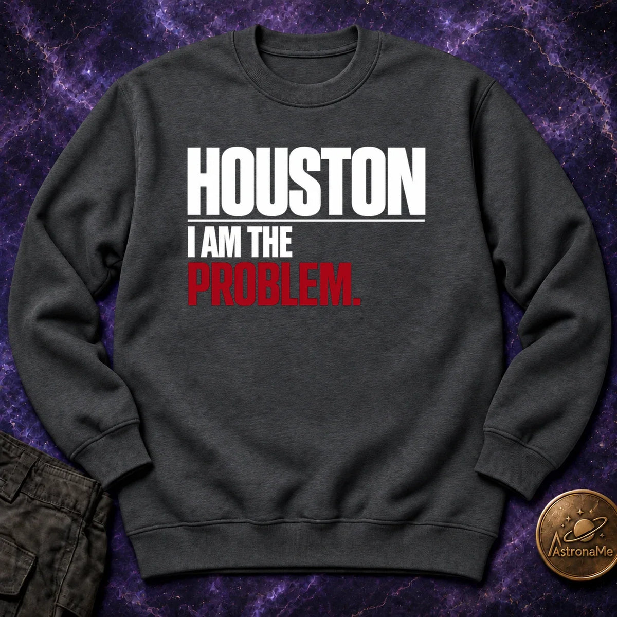 Houston I Am The Problem Bold Crewneck Sweatshirt product image 2
