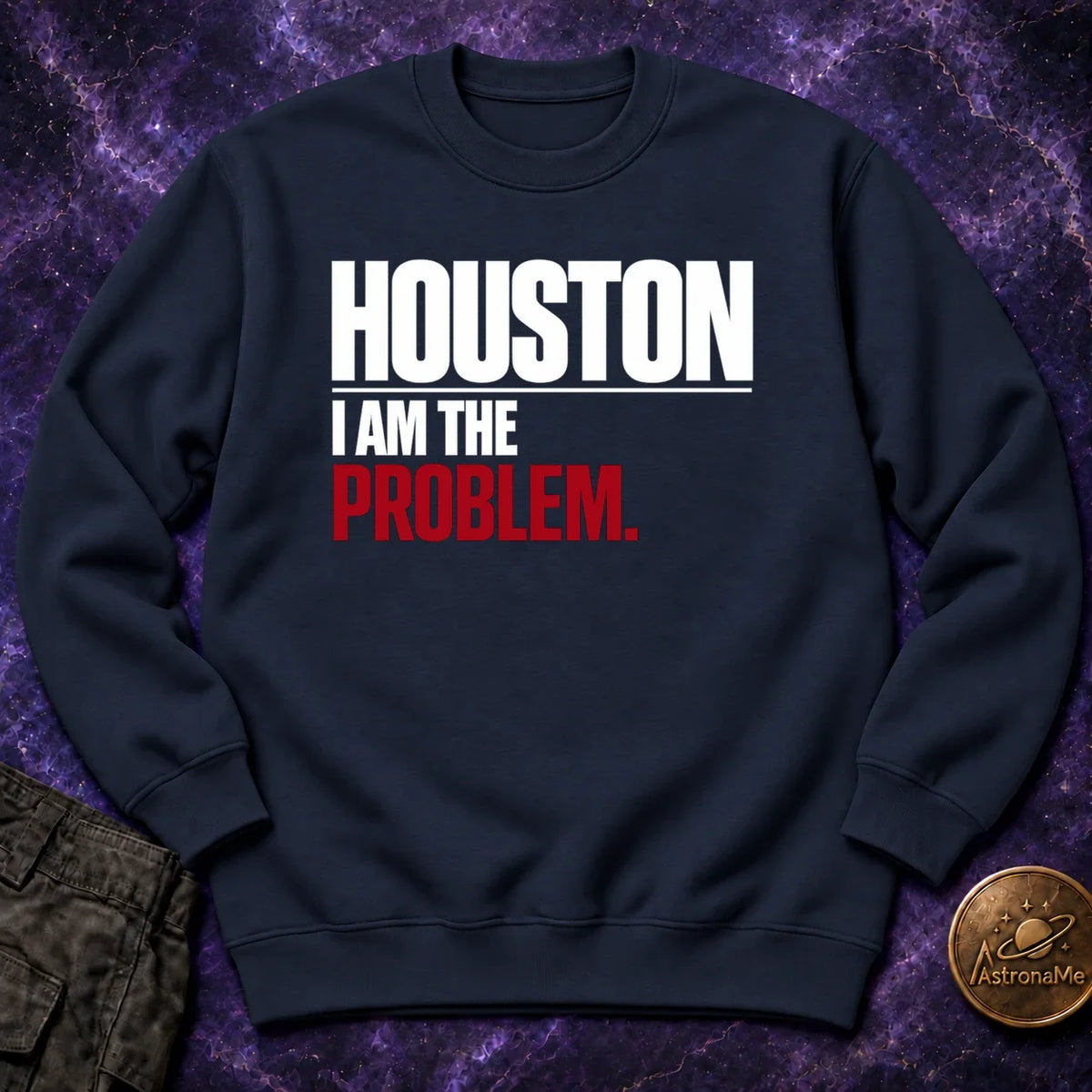 Houston I Am The Problem Bold Crewneck Sweatshirt product image 1