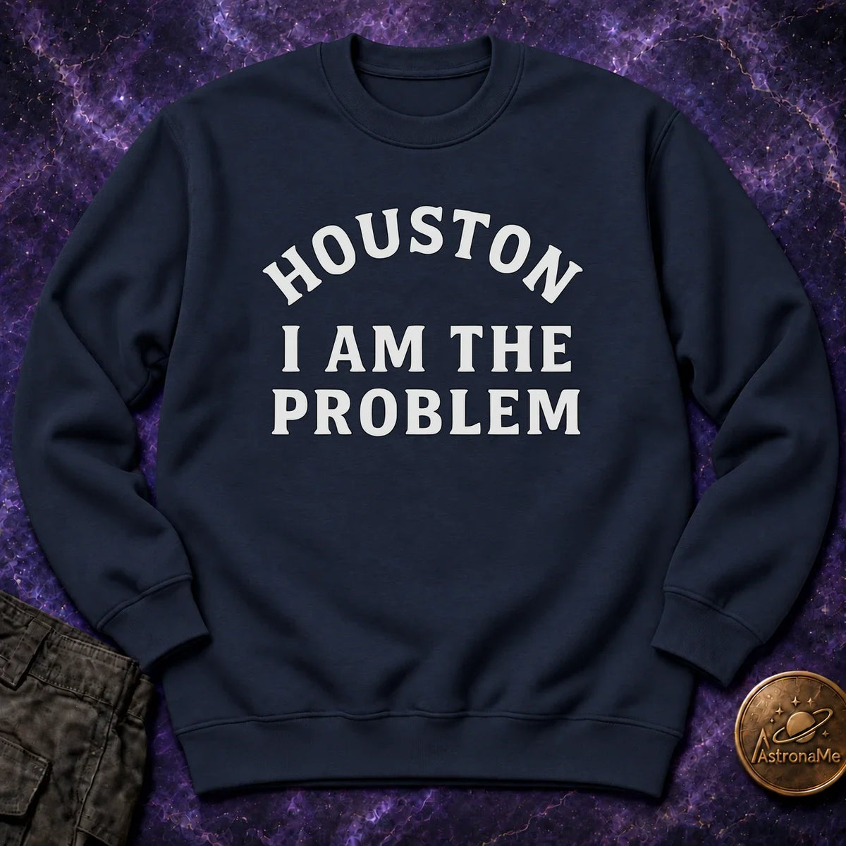 Houston I am The Problem Statement Crewneck Sweatshirt product image 1