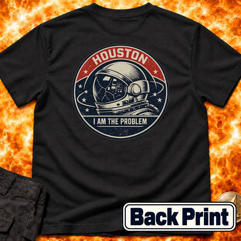 Houston Problem Vintage Mission Patch Back Print T-Shirt product image 6