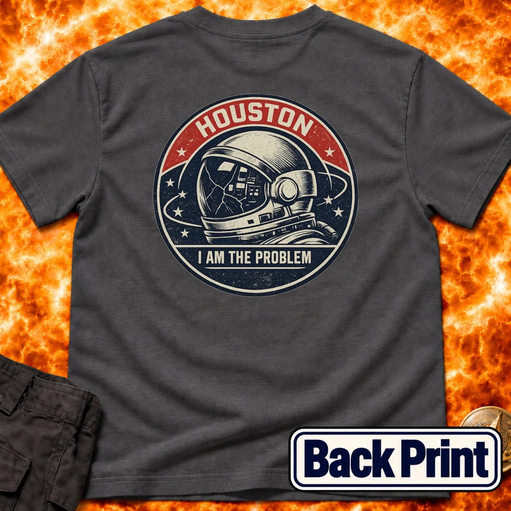 Houston Problem Vintage Mission Patch Back Print T-Shirt product image 7