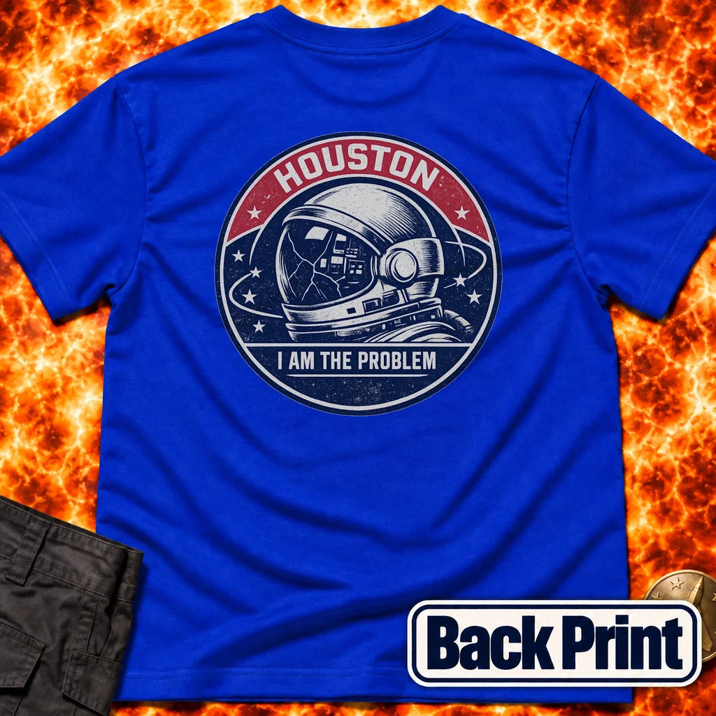 Houston Problem Vintage Mission Patch Back Print T-Shirt product image 4