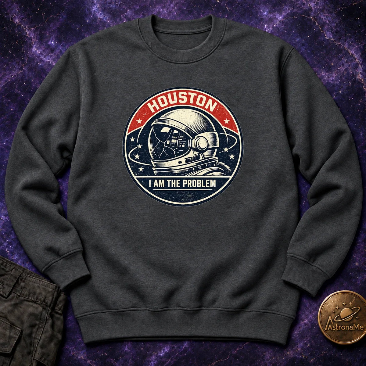 Houston Problem Vintage Mission Patch Crewneck Sweatshirt product image 2