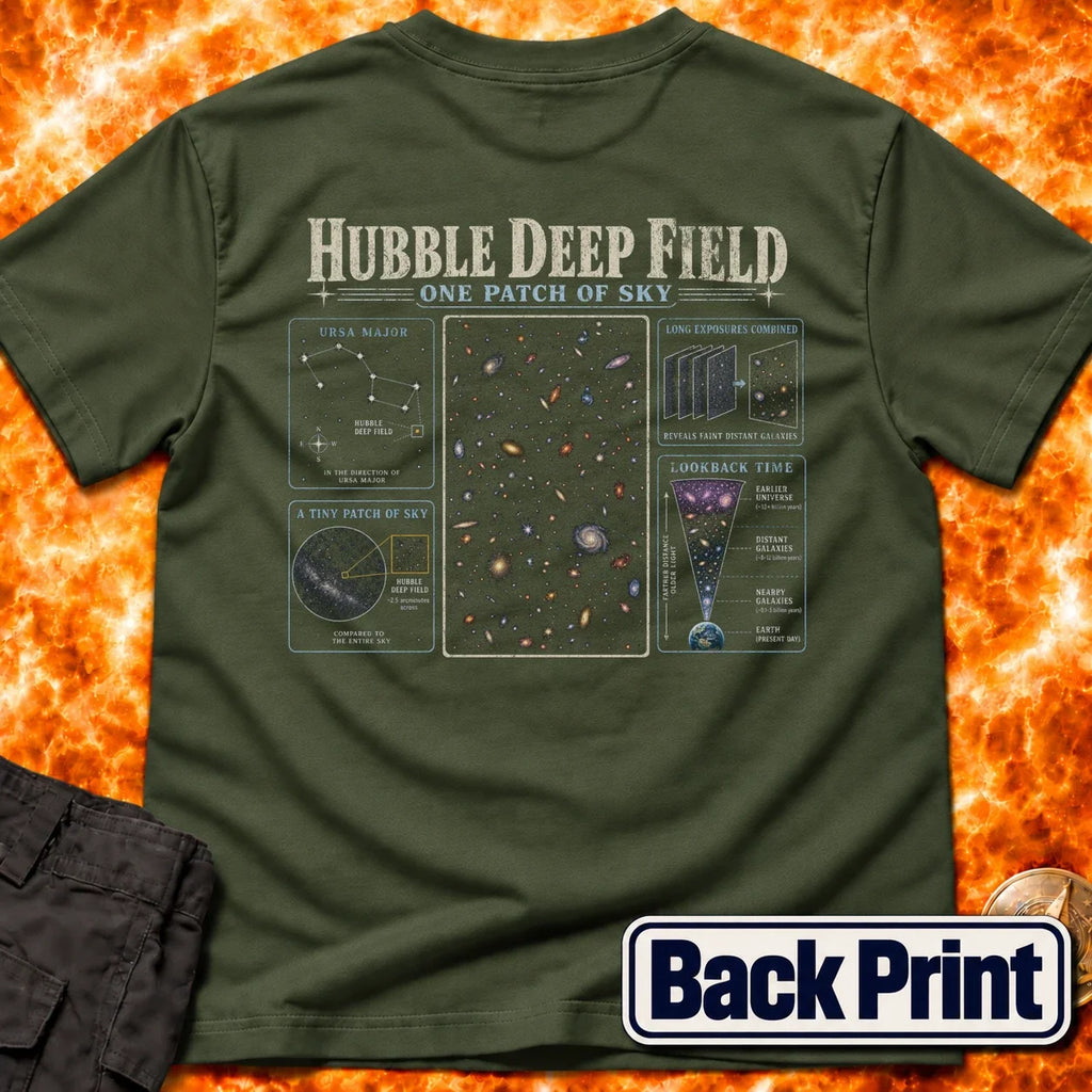 Hubble DeepField Infographic Back Print T-Shirt product image 3