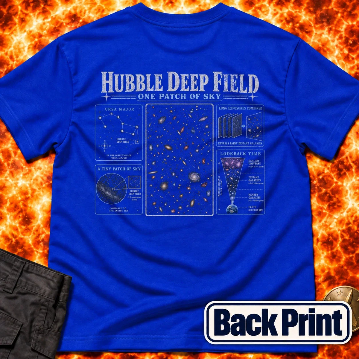 Hubble DeepField Infographic Back Print T-Shirt product image 5