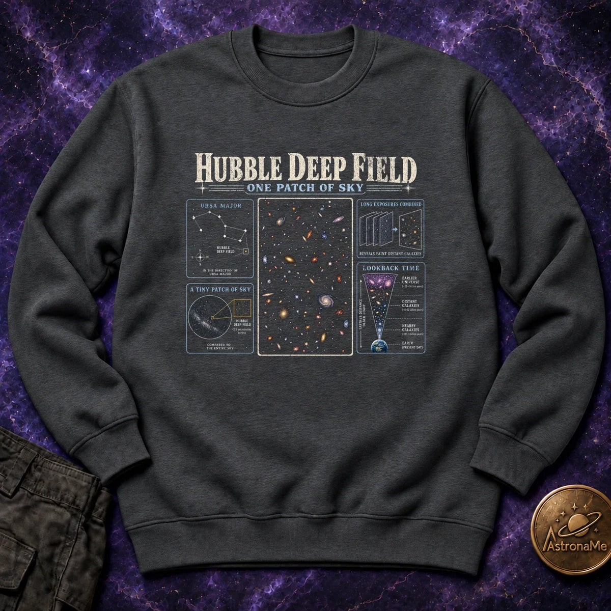 Hubble DeepField Infographic Crewneck Sweatshirt product image 4