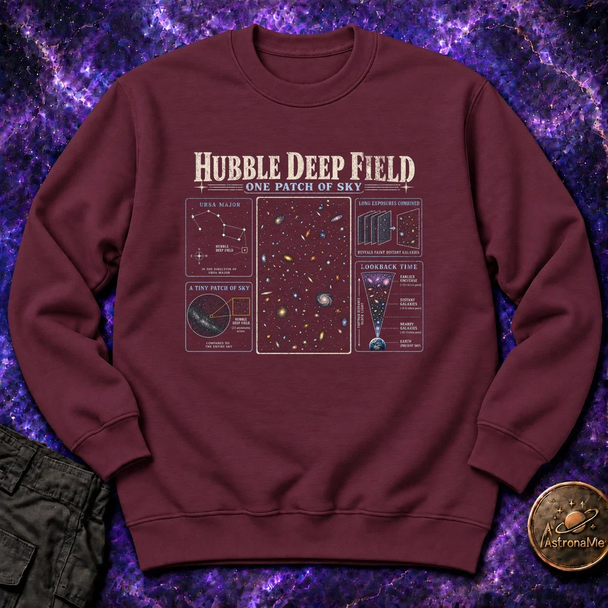 Hubble DeepField Infographic Crewneck Sweatshirt product image 2