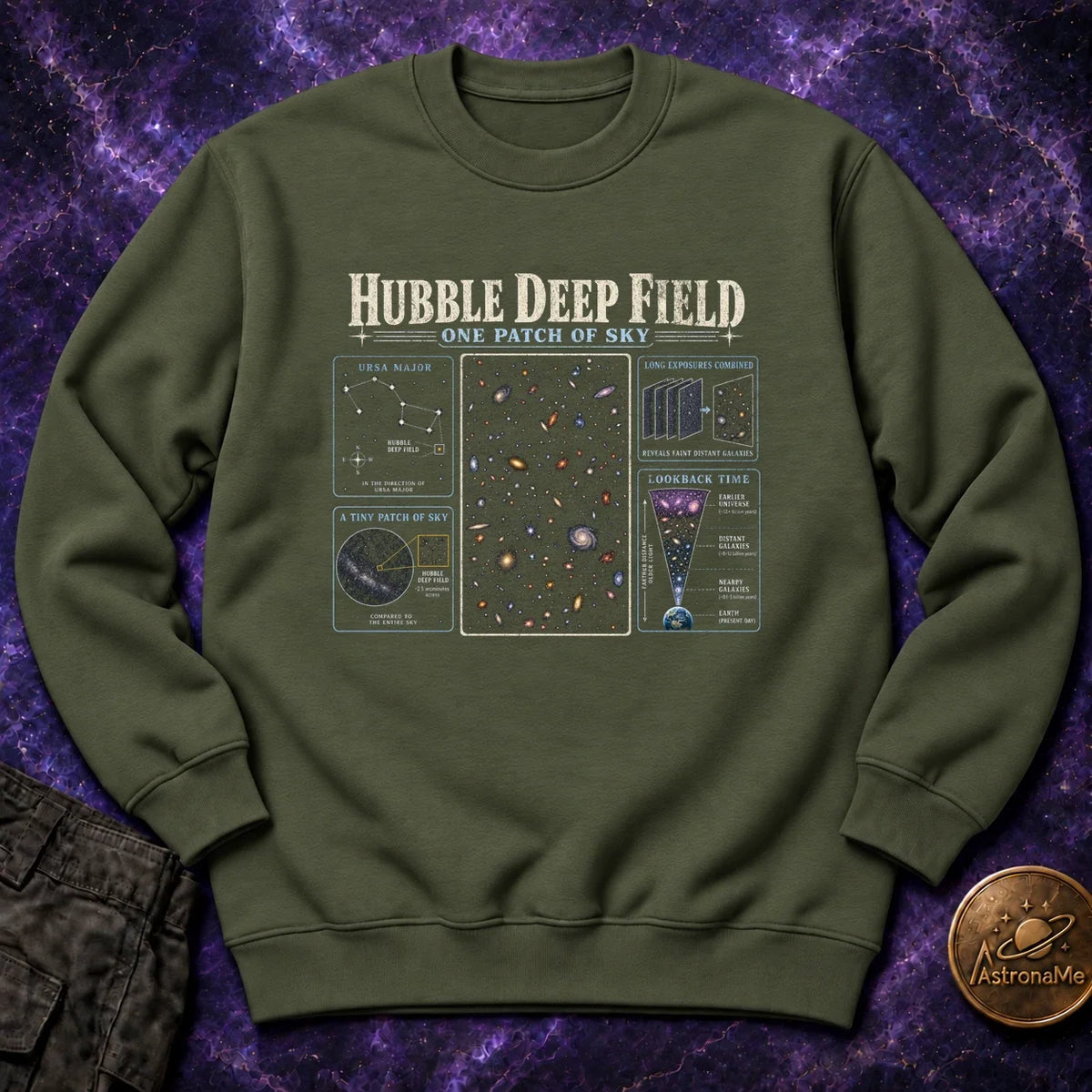 Hubble DeepField Infographic Crewneck Sweatshirt product image 3