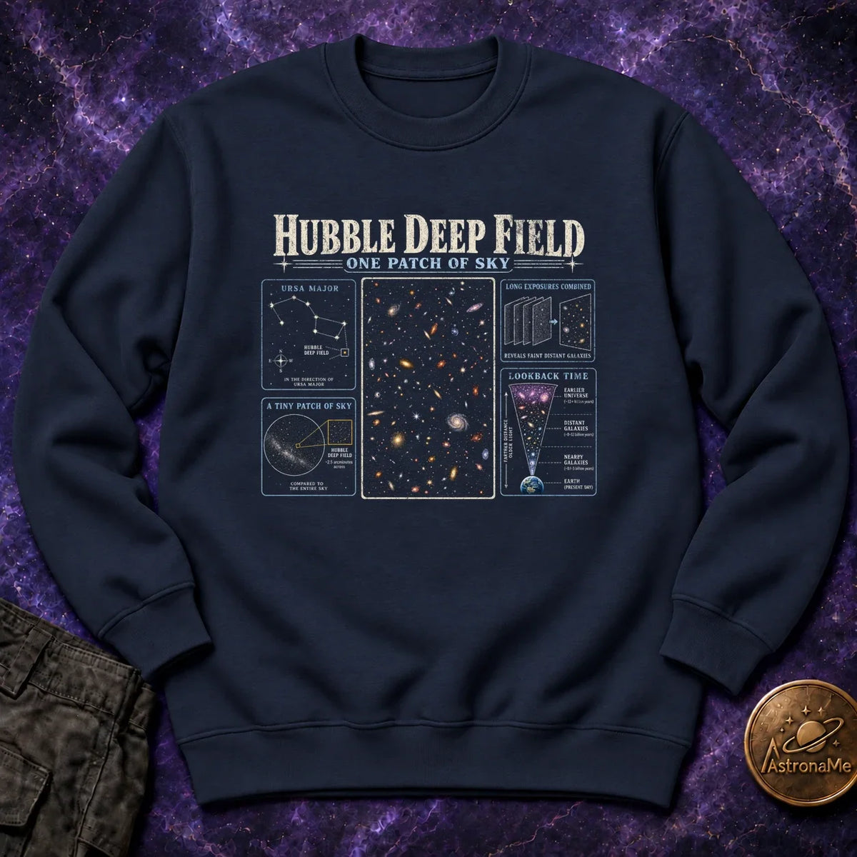 Hubble DeepField Infographic Crewneck Sweatshirt product image 1