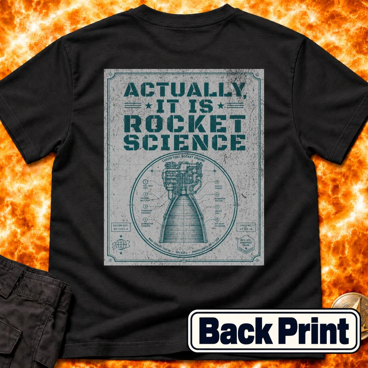 It is Rocket Science Schematic Back Print T-Shirt product image 5