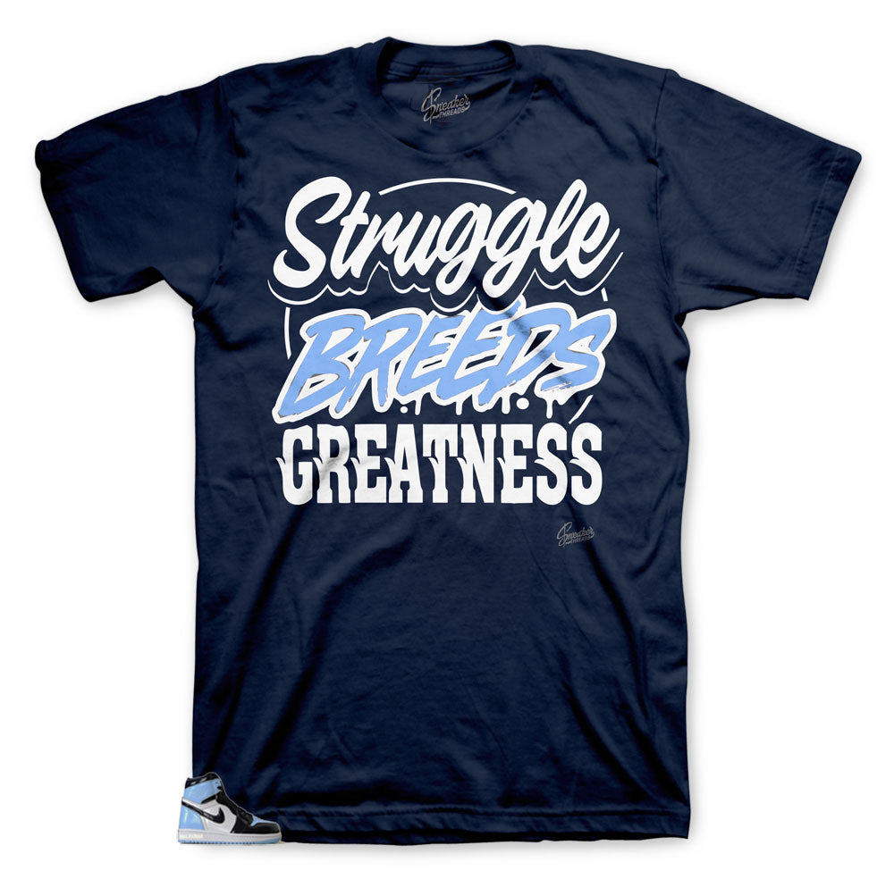 Retro 1 Uni Blue Patent Struggle Breeds Shirt
