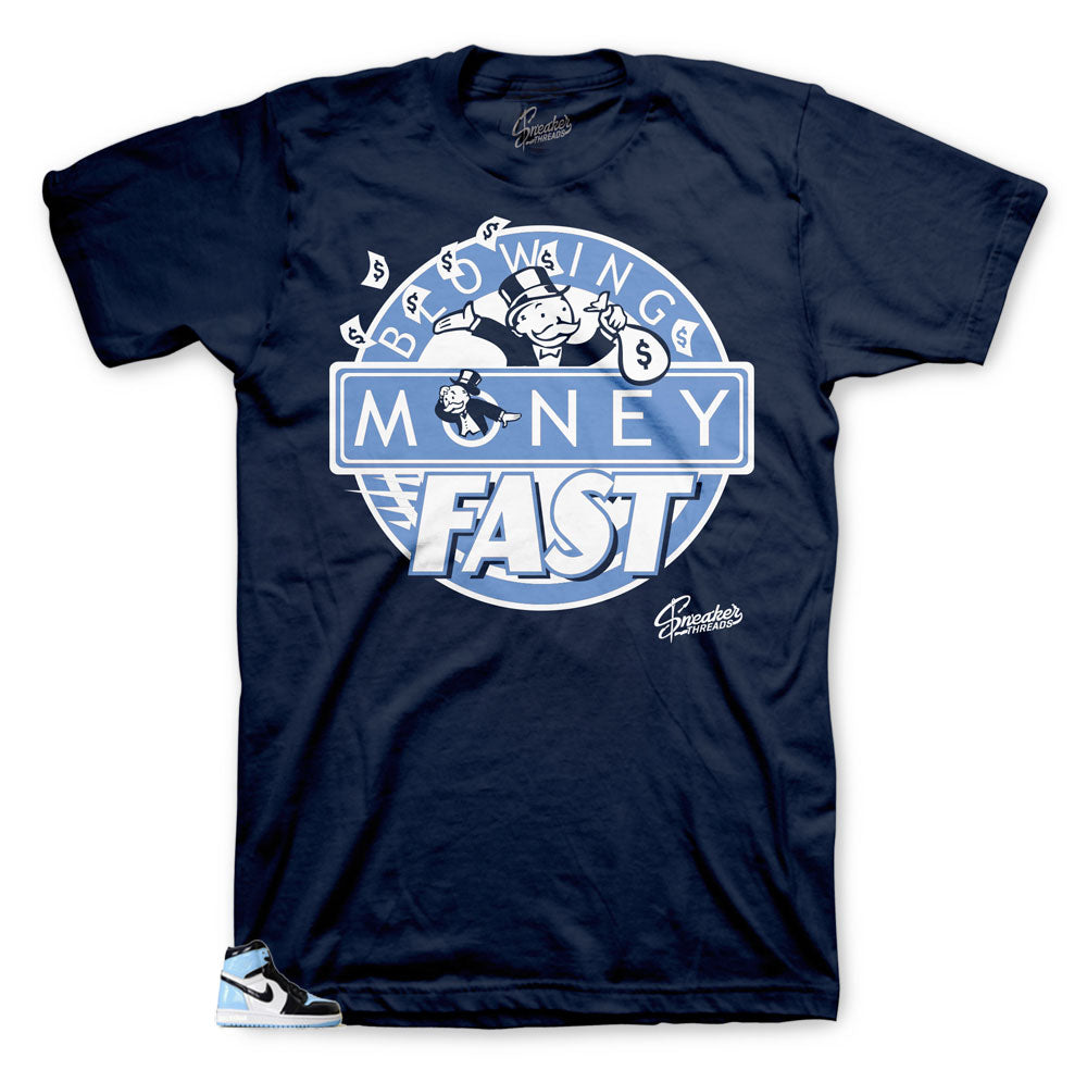 Retro 1 Uni Blue Patent Blowing Money Fast Shirt