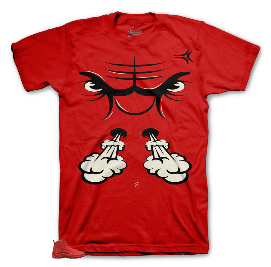 Retro 12 Gym Red Raging Face  Shirt