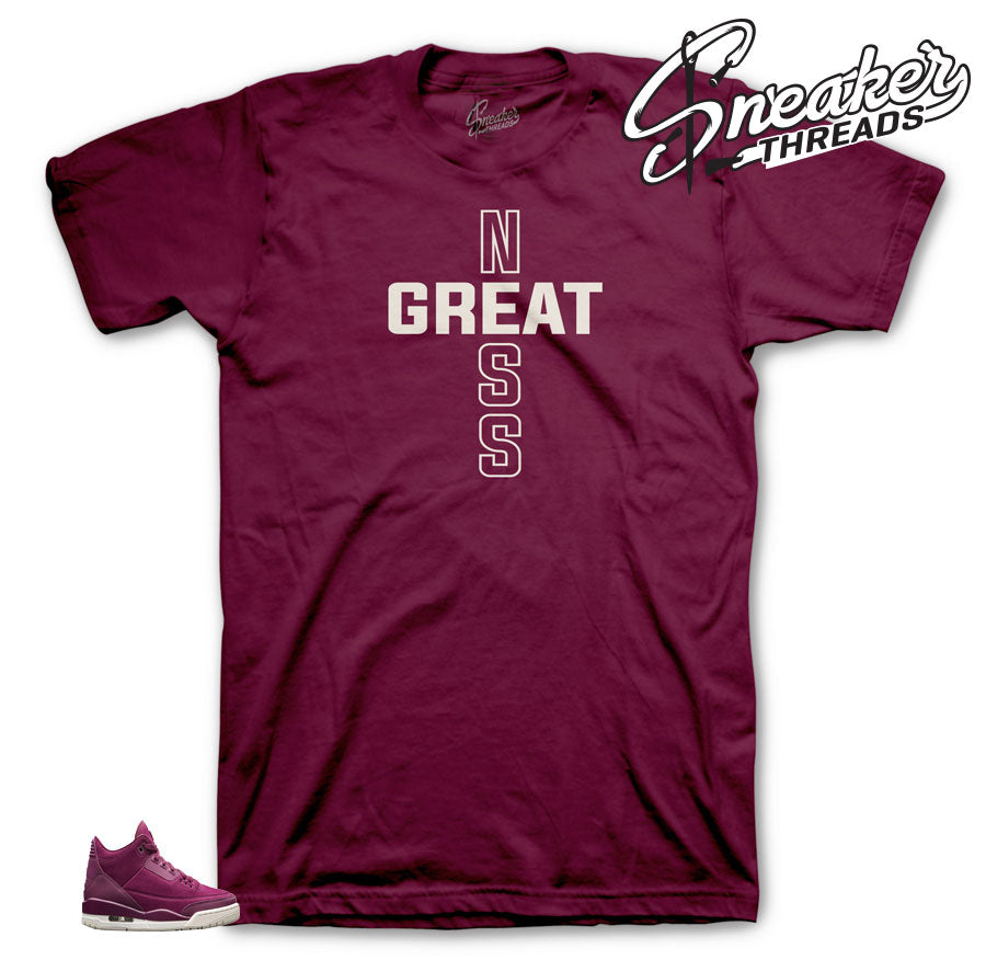 Retro 3 Bordeaux Greatness Cross Shirt