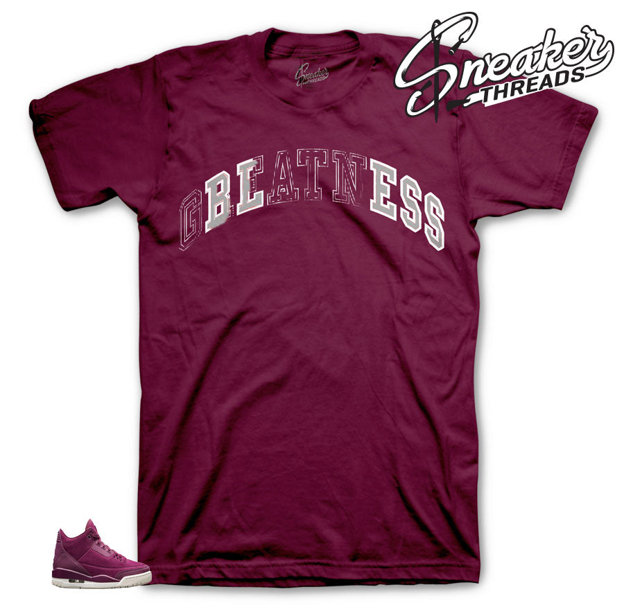 Retro 3 Bordeaux Stitched Bless Shirt