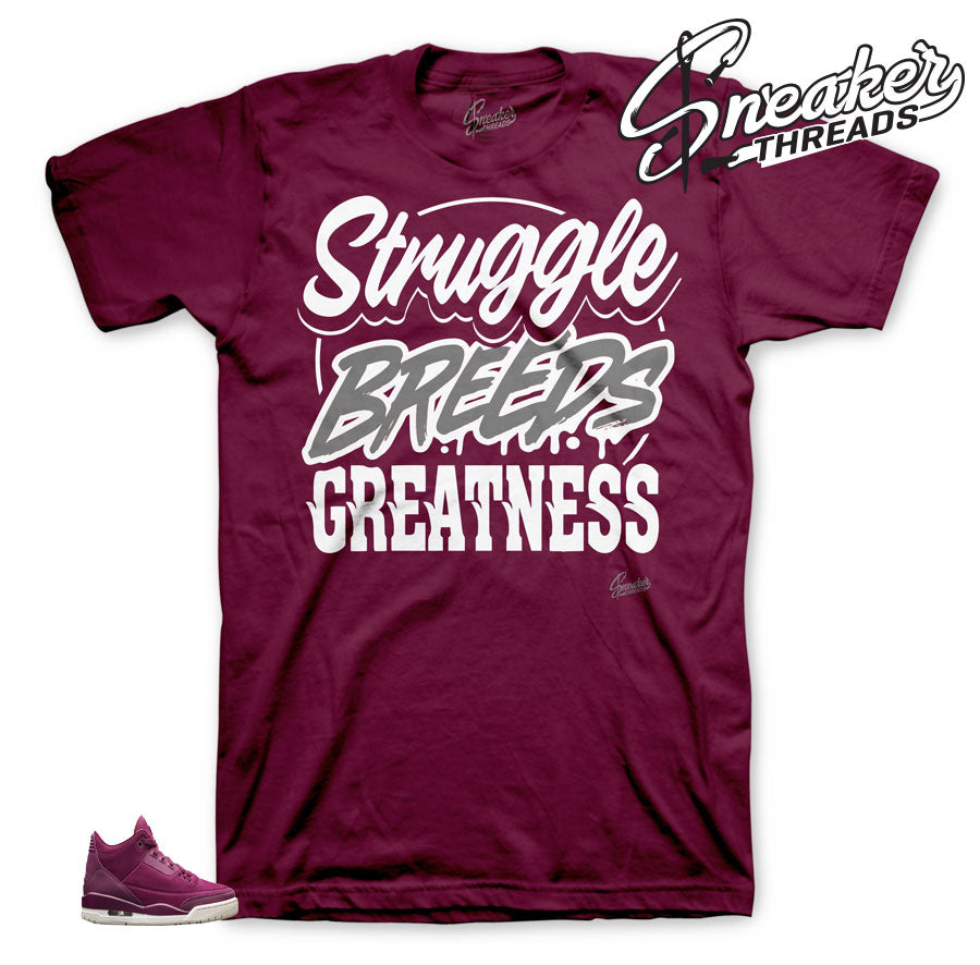 Retro 3 Bordeaux Struggle Breeds Shirt