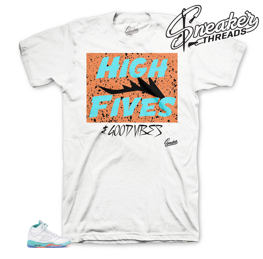 Retro 5 Light Aqua Good Vibes Shirt