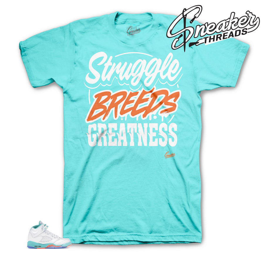 Retro 5 Light Aqua Struggle Breeds Shirt