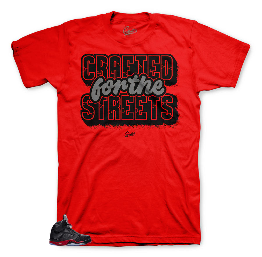 Retro 5 Satin Red Crafted Shirt
