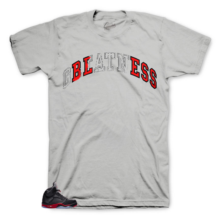 Retro 5 Satin Red Stich Shirt