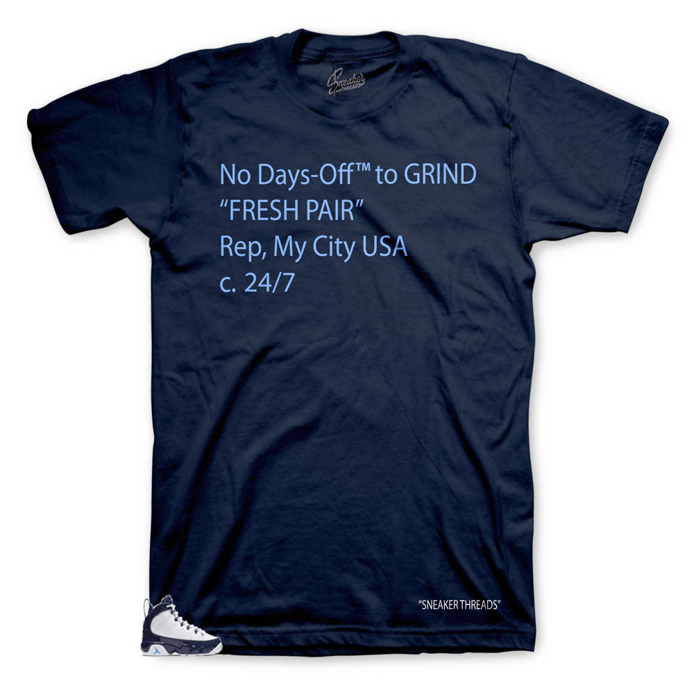 Retro 9 University Blue All Star No Days Off Shirt