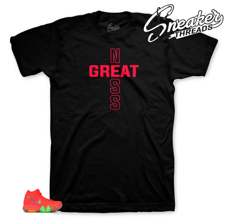 Kyrie 4 Fruity Pebbles Greatness Cross Shirt