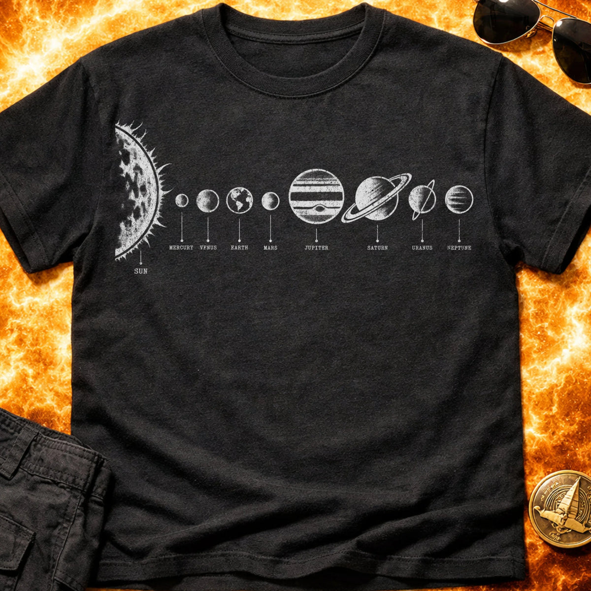Labelled Solar System T-Shirt product image 1