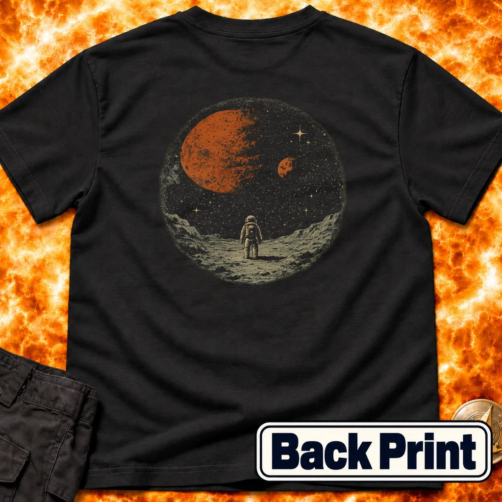 Lone Astornaut View Back Print T-Shirt product image 3