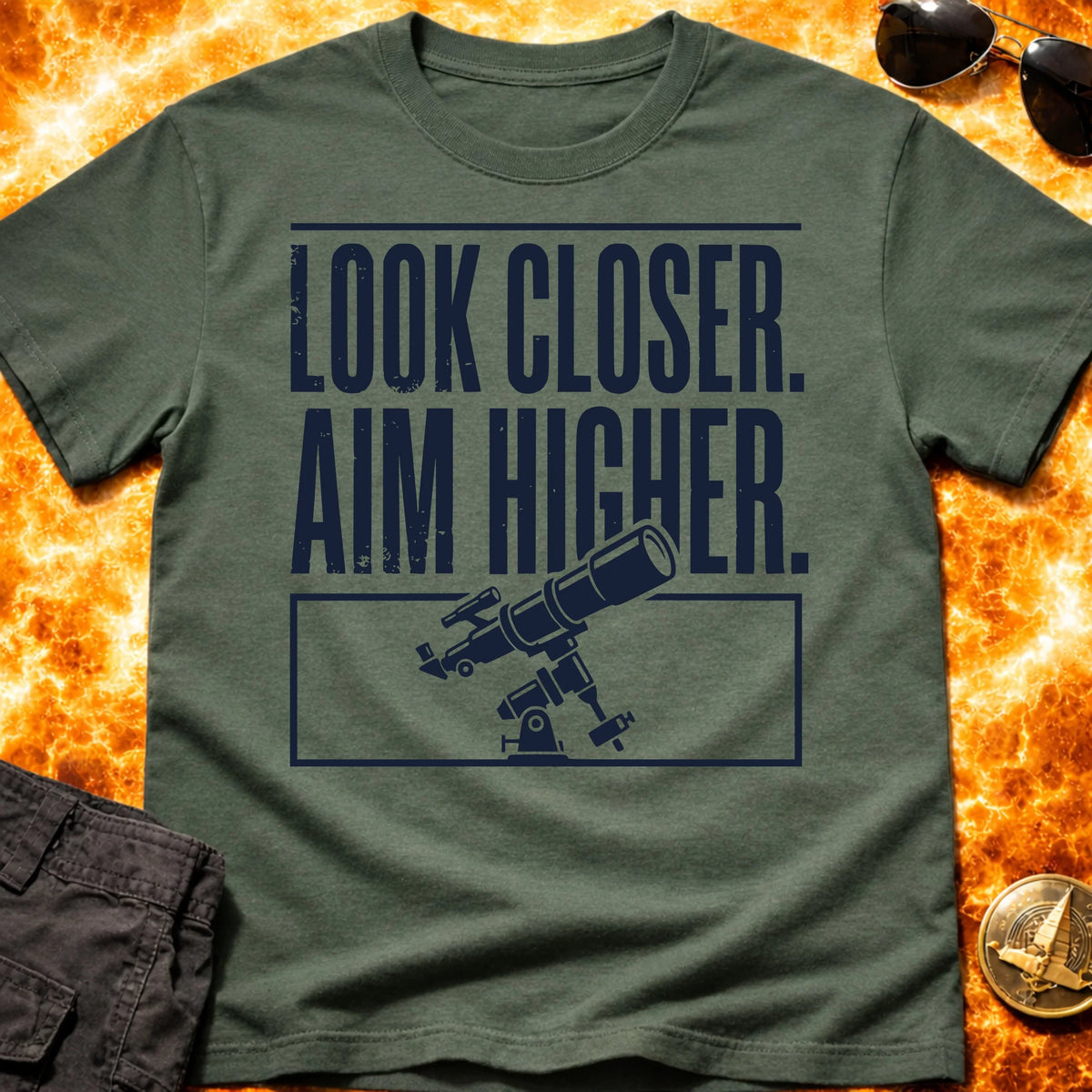 Look Closer Aim Higher Telescope T-Shirt product image 4
