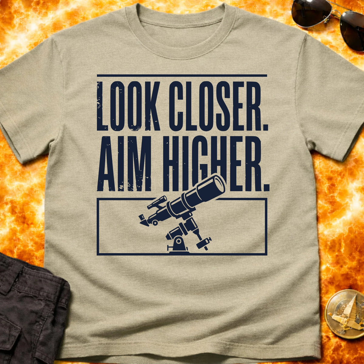 Look Closer Aim Higher Telescope T-Shirt product image 1