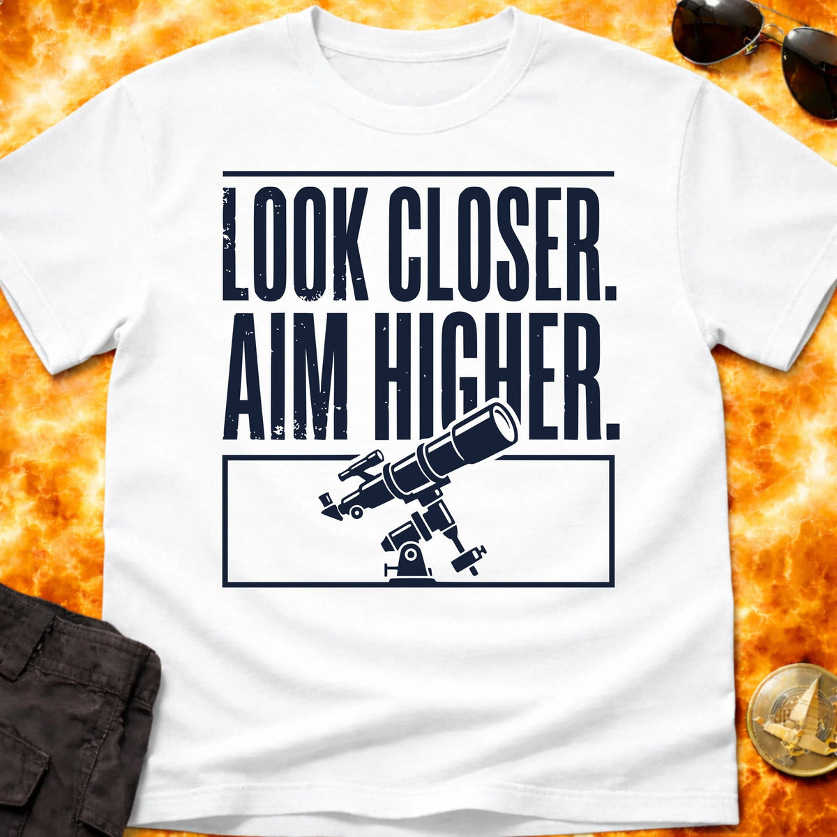 Look Closer Aim Higher Telescope T-Shirt product image 3