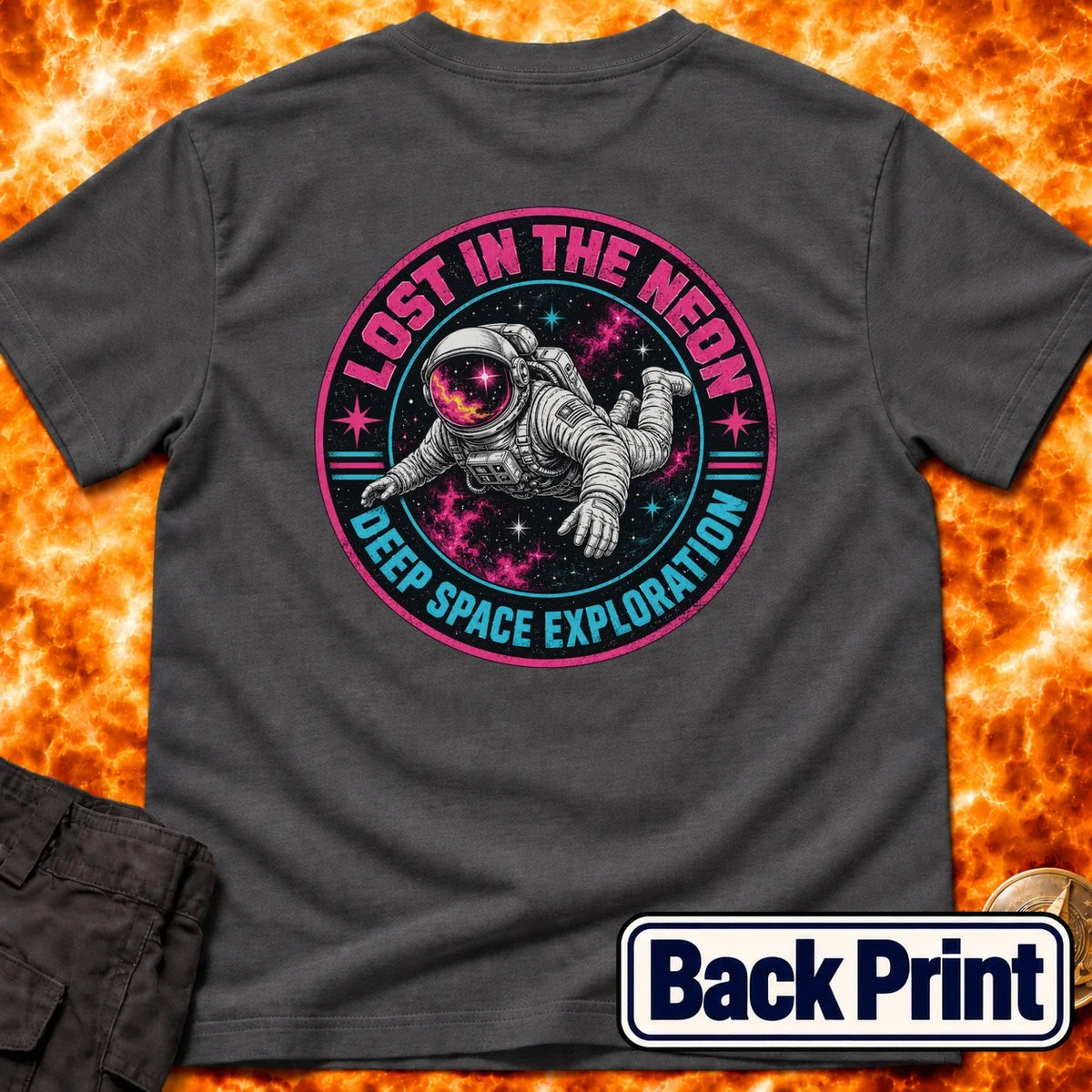 Lost In The Neon Back Print T-Shirt product image 5