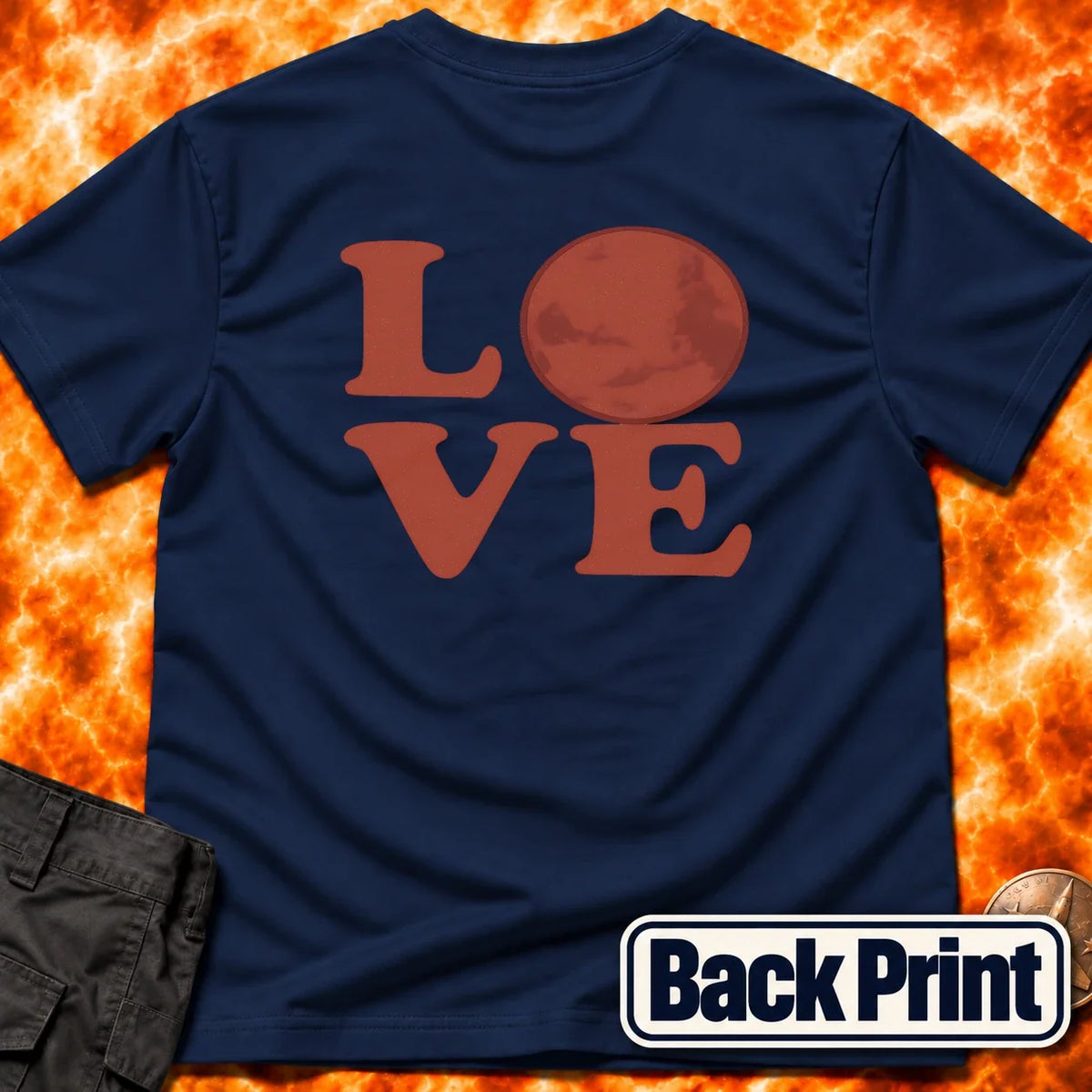 Love Mars Back Print T-Shirt product image 1