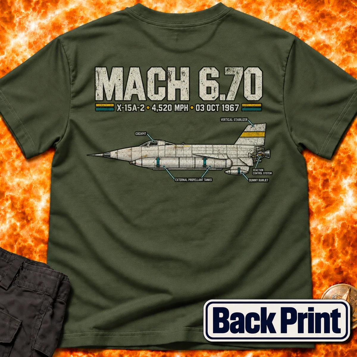 Mach 6_70 Back Print T-Shirt product image 1