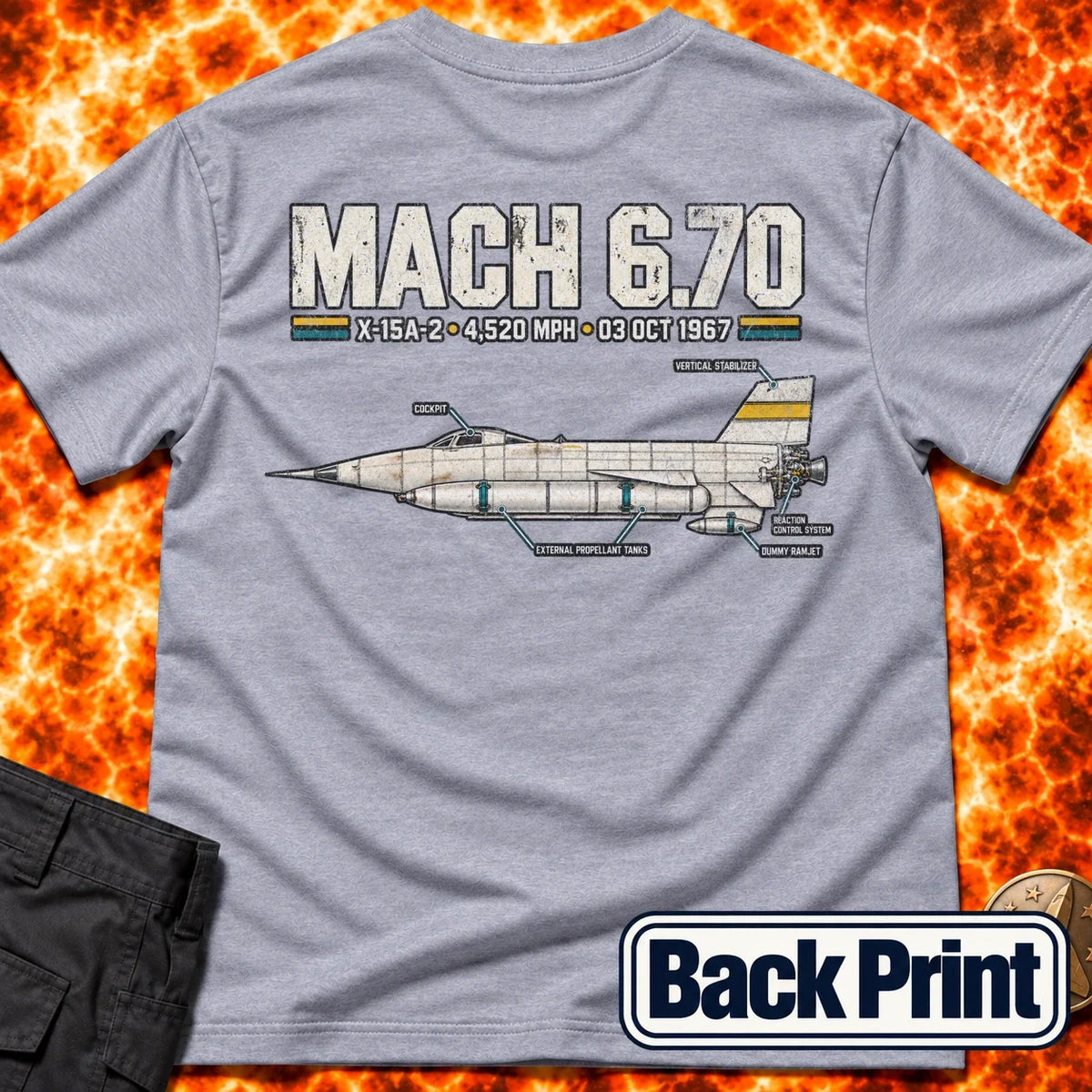 Mach 6_70 Back Print T-Shirt product image 5